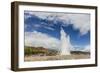 Tourists Gather to Watch Strokker Geyser (Geysir), an Erupting Spring at Haukadalur, Iceland-Michael Nolan-Framed Photographic Print