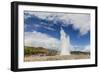 Tourists Gather to Watch Strokker Geyser (Geysir), an Erupting Spring at Haukadalur, Iceland-Michael Nolan-Framed Photographic Print