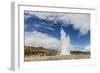 Tourists Gather to Watch Strokker Geyser (Geysir), an Erupting Spring at Haukadalur, Iceland-Michael Nolan-Framed Photographic Print