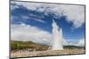 Tourists Gather to Watch Strokker Geyser (Geysir), an Erupting Spring at Haukadalur, Iceland-Michael Nolan-Mounted Photographic Print