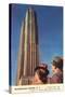 Tourists Gazing at RCA Building, New York City-null-Stretched Canvas