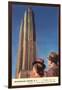 Tourists Gazing at RCA Building, New York City-null-Framed Art Print