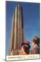 Tourists Gazing at RCA Building, New York City-null-Mounted Art Print