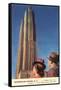 Tourists Gazing at RCA Building, New York City-null-Framed Stretched Canvas