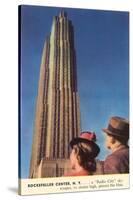 Tourists Gazing at RCA Building, New York City-null-Stretched Canvas