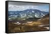 Tourists Hiking to the Smoking Gorely Volcano, Kamchatka, Russia, Eurasia-Michael Runkel-Framed Stretched Canvas