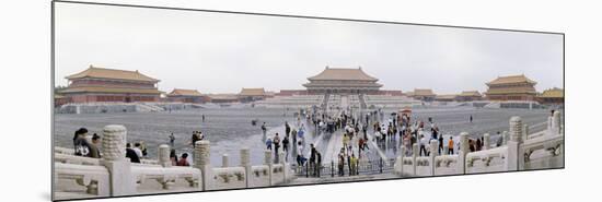 Tourists in a Courtyard, Forbidden City, Beijing, China-null-Mounted Photographic Print