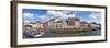 Tourists in a Tourboat with Buildings Along a Canal, Nyhavn, Copenhagen, Denmark-null-Framed Photographic Print