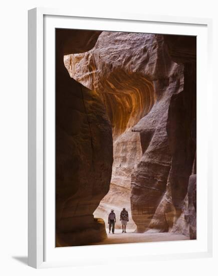Tourists in Al-Siq, Petra, Jordan-Keren Su-Framed Premium Photographic Print