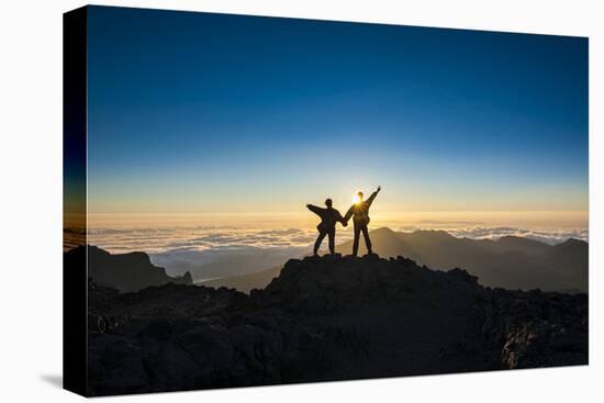 Tourists in Backlight Waiting for Sunset-Michael Runkel-Stretched Canvas