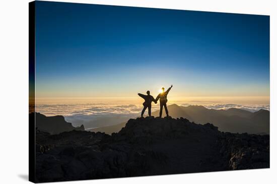 Tourists in Backlight Waiting for Sunset-Michael Runkel-Stretched Canvas