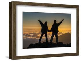 Tourists in Backlight Waiting for Sunset-Michael Runkel-Framed Photographic Print