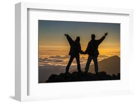 Tourists in Backlight Waiting for Sunset-Michael Runkel-Framed Photographic Print