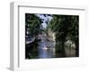 Tourists in Boat on Canal, Bruges, Belgium-Peter Scholey-Framed Photographic Print