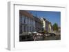 Tourists in boats travel on the Den Dijver canal in summer, Bruges, West Flanders, Belgium, Europe-Peter Barritt-Framed Photographic Print