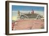 Tourists in Convertible Car on Mesa-null-Framed Premium Giclee Print