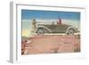 Tourists in Convertible Car on Mesa-null-Framed Premium Giclee Print