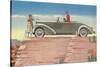 Tourists in Convertible Car on Mesa-null-Stretched Canvas