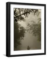 Tourists in Dugout Canoe, Yasuni National Park Biosphere Reserve, Amazon Rain Forest, Ecuador-Pete Oxford-Framed Photographic Print