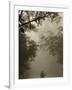 Tourists in Dugout Canoe, Yasuni National Park Biosphere Reserve, Amazon Rain Forest, Ecuador-Pete Oxford-Framed Photographic Print