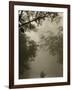 Tourists in Dugout Canoe, Yasuni National Park Biosphere Reserve, Amazon Rain Forest, Ecuador-Pete Oxford-Framed Photographic Print