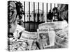 Tourists in Front of the White House Read Headlines, 'Nixon Resigning,' Aug 8, 1974-null-Stretched Canvas
