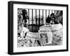 Tourists in Front of the White House Read Headlines, 'Nixon Resigning,' Aug 8, 1974-null-Framed Photo