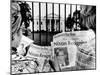 Tourists in Front of the White House Read Headlines, 'Nixon Resigning,' Aug 8, 1974-null-Mounted Photo