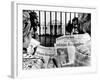 Tourists in Front of the White House Read Headlines, 'Nixon Resigning,' Aug 8, 1974-null-Framed Photo