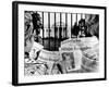 Tourists in Front of the White House Read Headlines, 'Nixon Resigning,' Aug 8, 1974-null-Framed Photo