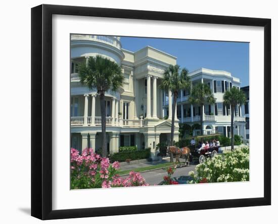 Tourists in Horse Drawn Vehicle, East Battery, Charleston, South Carolina, USA-Richardson Rolf-Framed Premium Photographic Print