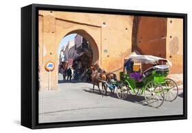 Tourists in Marrakech Enjoying a Horse and Cart Ride around the Old Medina-Matthew Williams-Ellis-Framed Stretched Canvas