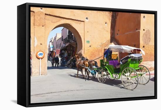 Tourists in Marrakech Enjoying a Horse and Cart Ride around the Old Medina-Matthew Williams-Ellis-Framed Stretched Canvas