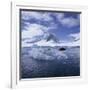 Tourists in Rigid Inflatable Boat Approach a Seal Lying on the Ice, Antarctica-Geoff Renner-Framed Photographic Print