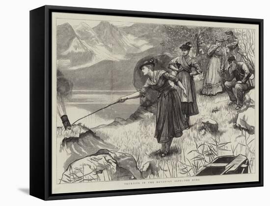 Tourists in the Bavarian Alps, the Echo-Hubert von Herkomer-Framed Stretched Canvas