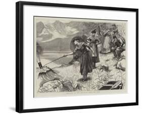 Tourists in the Bavarian Alps, the Echo-Hubert von Herkomer-Framed Giclee Print