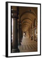 Tourists in the Corridor of a Building, Bologna, Emilia-Romagna, Italy-null-Framed Giclee Print