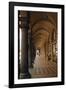 Tourists in the Corridor of a Building, Bologna, Emilia-Romagna, Italy-null-Framed Giclee Print