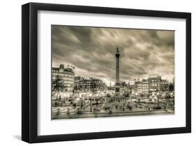 Tourists in Trafalgar Square-null-Framed Art Print