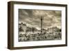 Tourists in Trafalgar Square-null-Framed Art Print