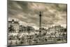 Tourists in Trafalgar Square-null-Mounted Art Print