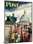 "Tourists in Washington D. C.," Saturday Evening Post Cover, August 7, 1948-Constantin Alajalov-Mounted Giclee Print