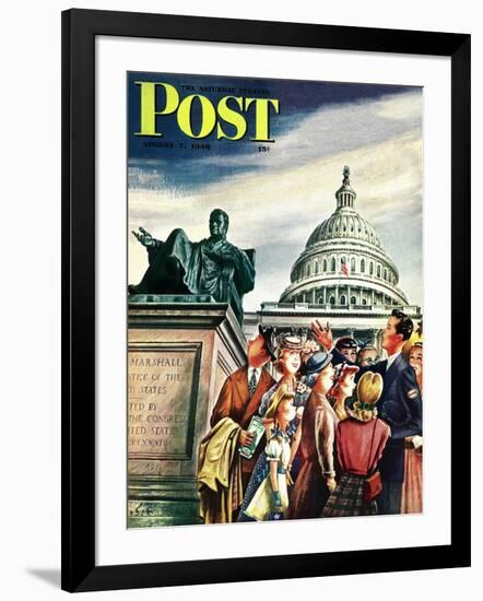 "Tourists in Washington D. C.," Saturday Evening Post Cover, August 7, 1948-Constantin Alajalov-Framed Giclee Print