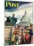 "Tourists in Washington D. C.," Saturday Evening Post Cover, August 7, 1948-Constantin Alajalov-Mounted Giclee Print