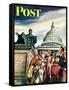 "Tourists in Washington D. C.," Saturday Evening Post Cover, August 7, 1948-Constantin Alajalov-Framed Stretched Canvas