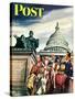 "Tourists in Washington D. C.," Saturday Evening Post Cover, August 7, 1948-Constantin Alajalov-Stretched Canvas