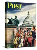 "Tourists in Washington D. C.," Saturday Evening Post Cover, August 7, 1948-Constantin Alajalov-Stretched Canvas