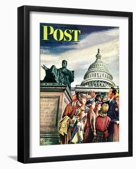 "Tourists in Washington D. C.," Saturday Evening Post Cover, August 7, 1948-Constantin Alajalov-Framed Giclee Print