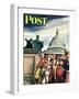 "Tourists in Washington D. C.," Saturday Evening Post Cover, August 7, 1948-Constantin Alajalov-Framed Giclee Print