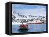 Tourists in Zodiac from Ice-Breaker Tour Ship, Spitsbergen, Norway-Tony Waltham-Framed Stretched Canvas